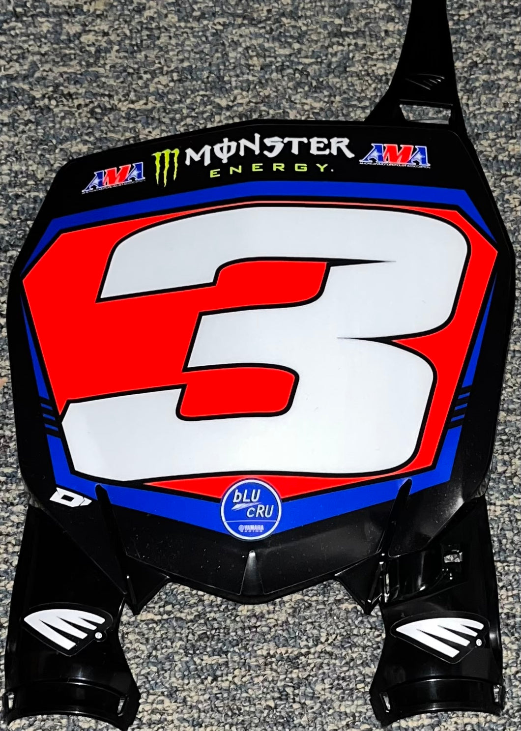 2022 Eli Tomac #3 Yamaha Supercross Replica Front Number Plate - Red Plate