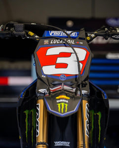 2023 Eli Tomac #3 Yamaha Replica Front Number Plate - Red Plate