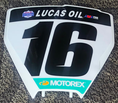 Zach Osbourne #16 Husqvarna Lucas Oil Replica Front Number Plate