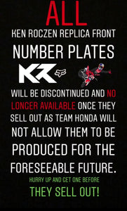 Ken Roczen #58 MXON Replica Front Number Plate - Team USA