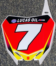 Load image into Gallery viewer, James “Bubba” Stewart #7 Suzuki Replica Front Number Plate - Red Plate