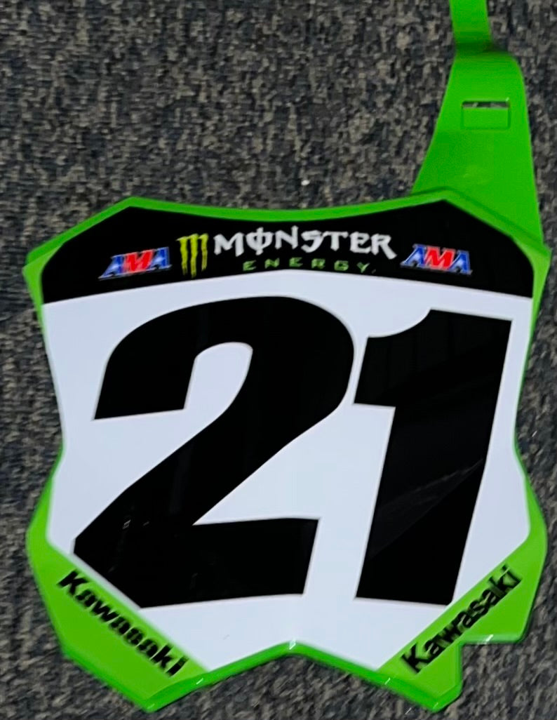 Jason Anderson #21 Kawasaki Replica Front Number Plate