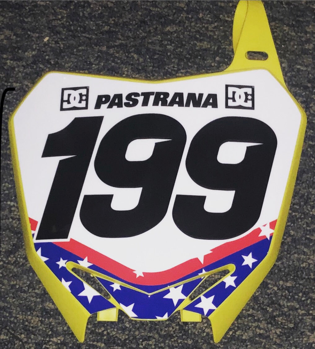 Travis Pastrana #199 Nitro Circus Replica Front Number Plate - Stars