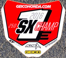 Load image into Gallery viewer, Malcolm Stewart 2016 SX Champ Replica Front Number Plate Decal Only