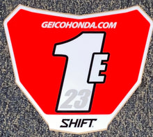 Load image into Gallery viewer, 2020 Chase Sexton #1e Geico Honda Replica Front Number Plate Decal Only - Red Plate