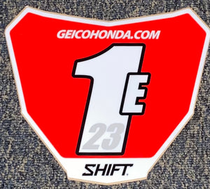 2020 Chase Sexton #1e Geico Honda Replica Front Number Plate Decal Only - Red Plate