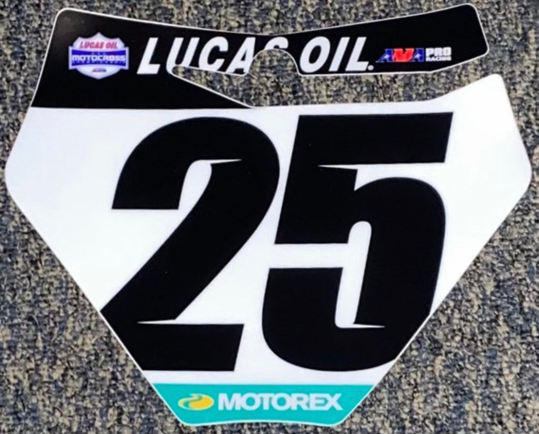 Marvin Musquin #25 KTM Lucas Oil Pro Motocross Replica Front Number Plate Decal Only