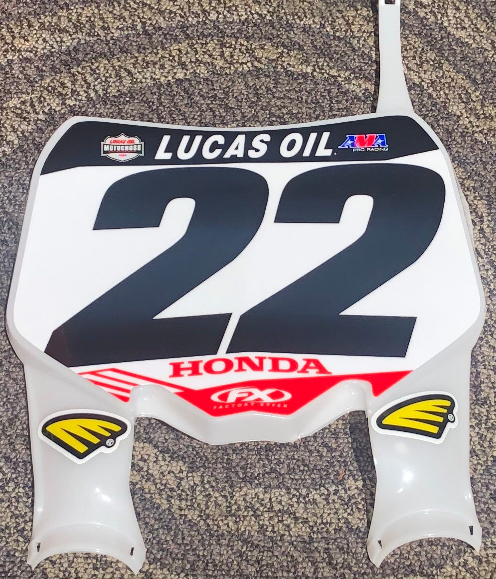 Chad Reed #22 Honda Lucas Oil Pro Motocross Replica Front Number Plate