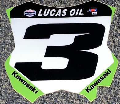 2021 Eli Tomac #3 Lucas Oil Pro Motocross Replica Front Number Plate Decal Only