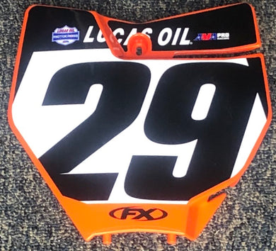 Andrew Short #29 KTM Replica Front Number Plate