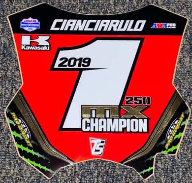 Adam Cianciarulo 2019 MX Championship Replica Front Number Plate Decal Only