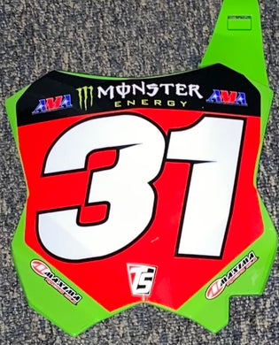 Cameron  Mcadoo #31 Pro Circuit Kawasaki Replica Front Number Plate - Red Plate