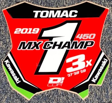 Eli Tomac 2019 MX Champion Replica Front Number Plate Decal Only