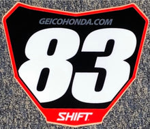 Load image into Gallery viewer, Jett Lawrence #83 Geico Honda Replica Front Number Plate Decal Only