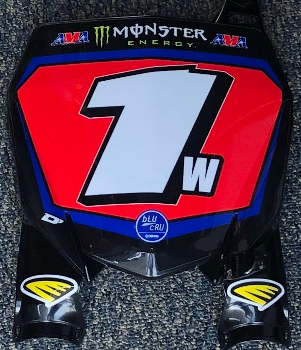 Dylan Ferrandis #1w Star Racing Yamaha Supercross Replica Front Number Plate - RED PLATE