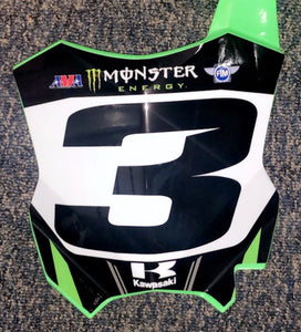 Eli Tomac #3 Kawasaki Replica Front Number Plate - 2018