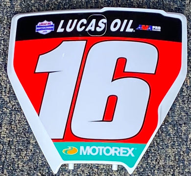 Zach Osbourne #16 Husqvarna Lucas Oil Replica Front Number Plate - RED PLATE